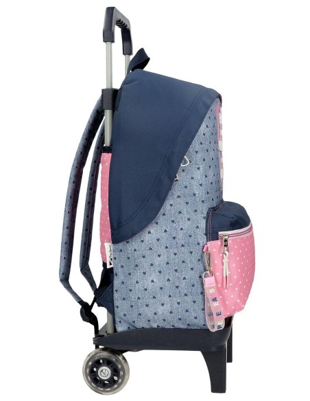 MOCHILA ADAP. 42CM. C/CARRO. PJL NONI DENIM