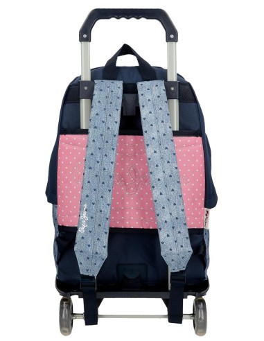 MOCHILA ADAP. 42CM. C/CARRO. PJL NONI DENIM