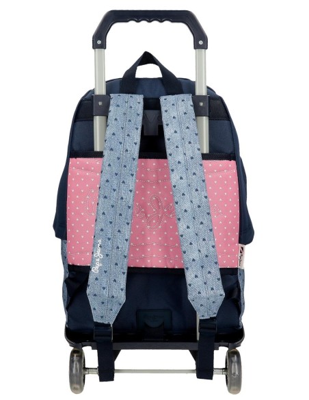 MOCHILA ADAP. 42CM. C/CARRO. PJL NONI DENIM