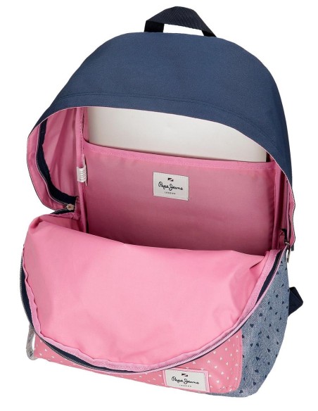 MOCHILA ADAP. 42CM. C/CARRO. PJL NONI DENIM