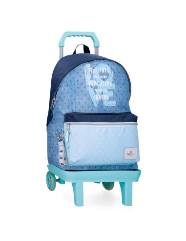 MOCHILA ADAP. 42CM. C/CARRO. PJL NONI DENIM