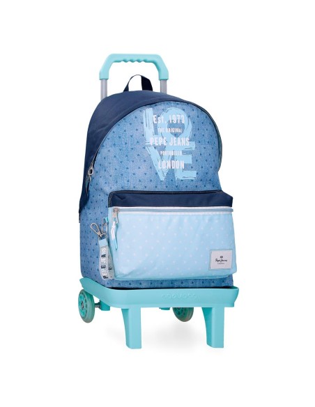 MOCHILA ADAP. 42CM. C/CARRO. PJL NONI DENIM