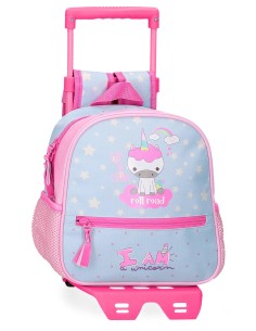 MOCHILA ADAP. 25CM. C/CARRO. ROLL ROAD I AM A UNICORN