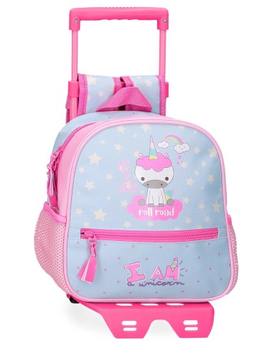 MOCHILA ADAP. 25CM. C/CARRO. ROLL ROAD I AM A UNICORN