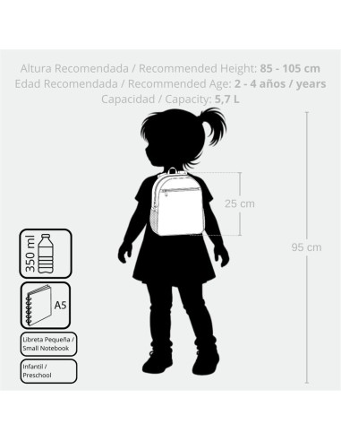 MOCHILA ADAP. 25CM. C/CARRO. ROLL ROAD I AM A UNICORN