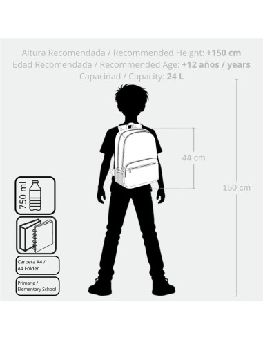 MOCHILA ADAP. 32CM. ENSO LITTLE URBAN QUEEN