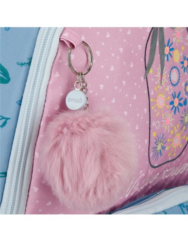 MOCHILA ADAP. 32CM. C/CARRO. ENSO WE LOVE FLOWERS