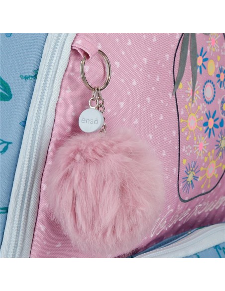MOCHILA ADAP. 32CM. C/CARRO. ENSO WE LOVE FLOWERS
