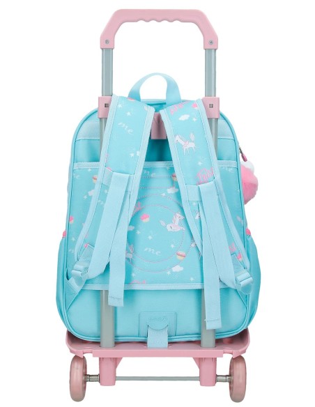 MOCHILA ADAP. 38CM. C/CARRO. ENSO UNICORN PARADISE