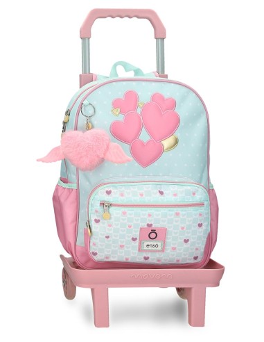MOCHILA ADAP. 38CM. C/CARRO. ENSO HEARTS