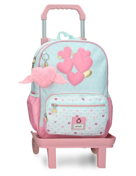 MOCHILA ADAP. 38CM. C/CARRO. ENSO HEARTS