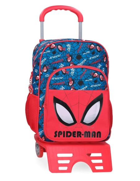 MOCHILA ADAP. 40CM. C/CARRO. SPIDERMAN AUTHENTIC