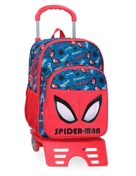 MOCHILA ADAP. 40CM 2C. C/CARRO. SPIDERMAN AUTHENTIC