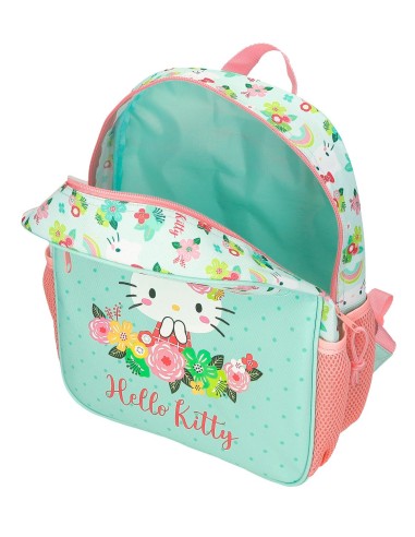 MOCHILA ADAP. 33CM. HELLO KITTY FLORAL