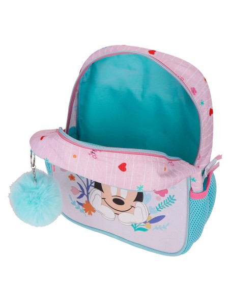 MOCHILA ADAP. 28CM. C/CARRO. MINNIE HAPPY TO BE ME