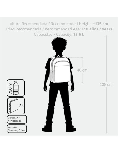 MOCHILA 40CM 2C. MARVEL SHIELD