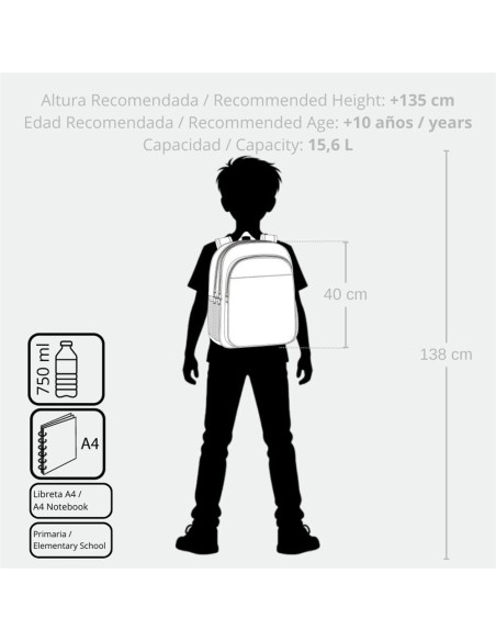 MOCHILA 40CM 2C. MARVEL SHIELD