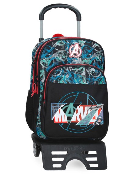 MOCHILA ADAP. 40CM 2C. C/CARRO. MARVEL SHIELD