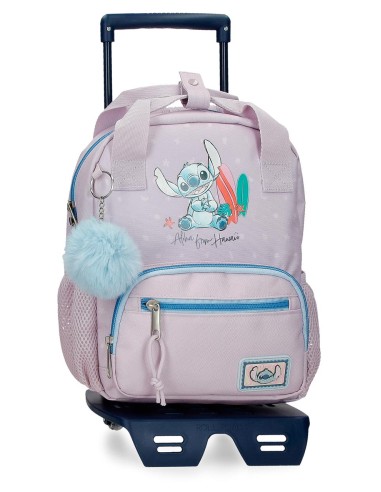 MOCHILA ADAP. 28CM. C/CARRO. STITCH FROM HAWAII