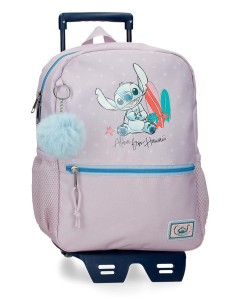 MOCHILA ADAP. 33CM. C/CARRO. STITCH FROM HAWAII