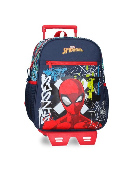 MOCHILA ADAP. 33CM. C/CARRO. GRAFFITY OF SPIDERMAN
