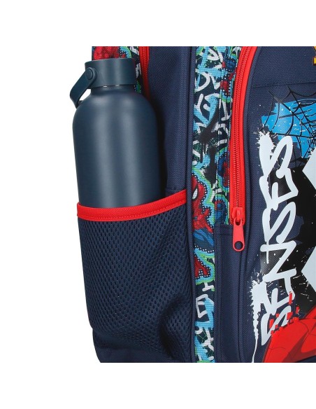 MOCHILA ADAP. 33CM. C/CARRO. GRAFFITY OF SPIDERMAN