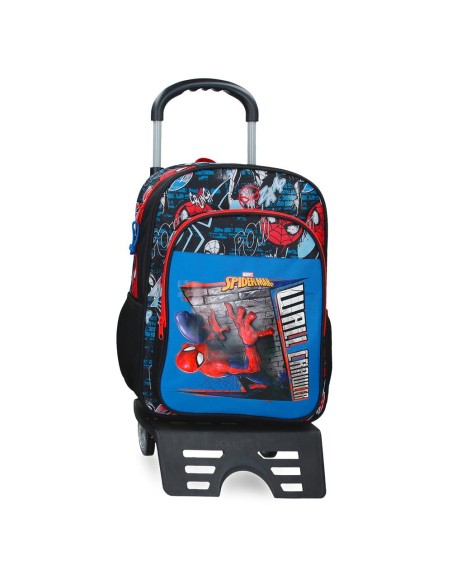 MOCHILA ADAP. 40CM. C/CARRO. SPIDERMAN WALL CRAWLER