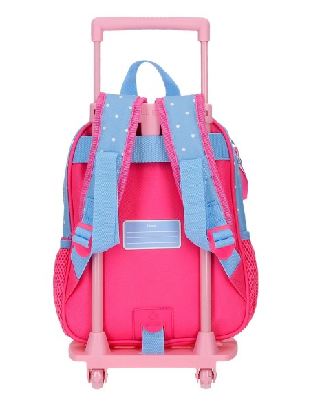 MOCHILA ADAP. 28CM. C/CARRO. MINNIE FLOWERS