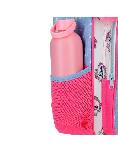 MOCHILA ADAP. 28CM. C/CARRO. MINNIE FLOWERS