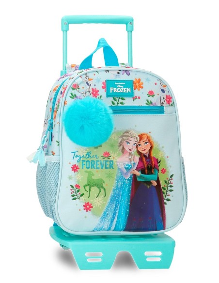 MOCHILA ADAP. 28CM. C/CARRO. FROZEN FOREVER