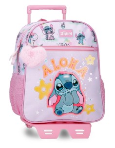 MOCHILA ADAP. 33CM. C/CARRO. STITCH YOU & ME
