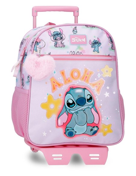 MOCHILA ADAP. 33CM. C/CARRO. STITCH YOU & ME