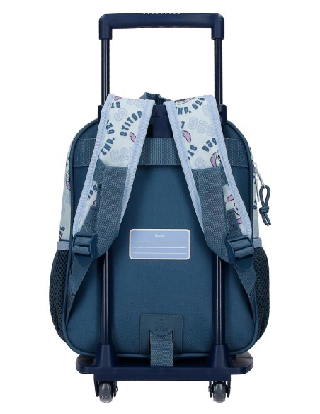 MOCHILA ADAP. 28CM. C/CARRO. STITCH KEEP GOING