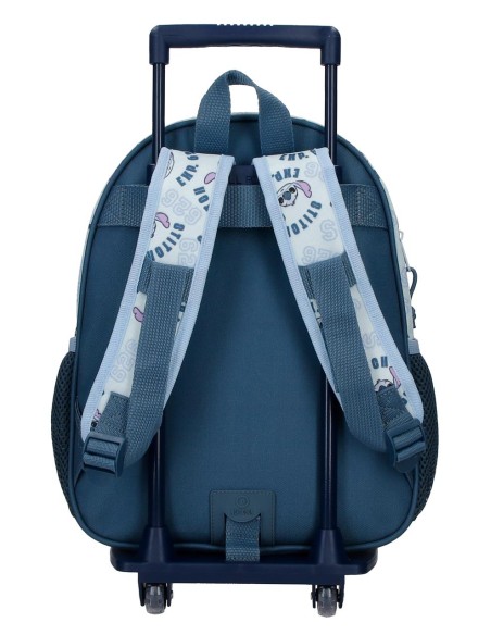 MOCHILA ADAP. 33CM. C/CARRO. STITCH KEEP GOING