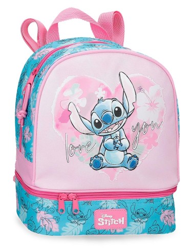 MOCHILA PORTAMERIENDA 28CM. STITCH HEART