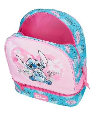 MOCHILA PORTAMERIENDA 28CM. STITCH HEART
