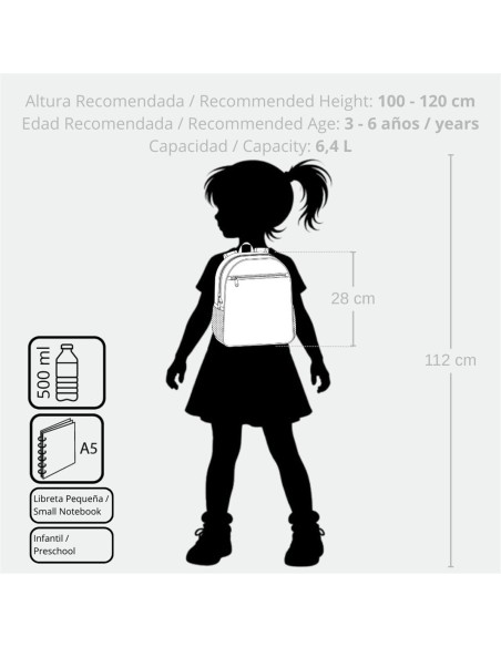 MOCHILA ADAP. 28CM. C/CARRO. ROLL ROAD HAPPY PETS OWL