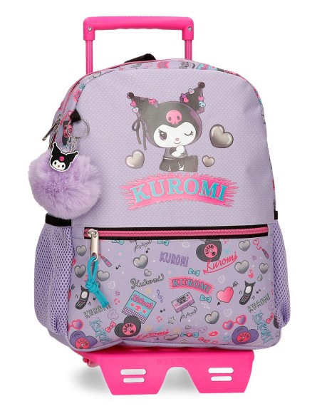 MOCHILA ADAP. 33CM. C/CARRO. KUROMI RETROPOP