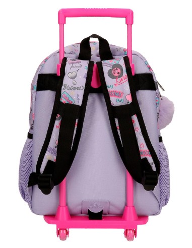 MOCHILA ADAP. 33CM. C/CARRO. KUROMI RETROPOP