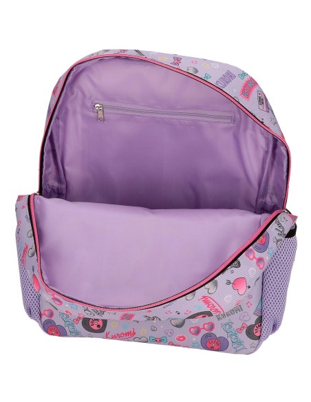 MOCHILA ADAP. 33CM. C/CARRO. KUROMI RETROPOP