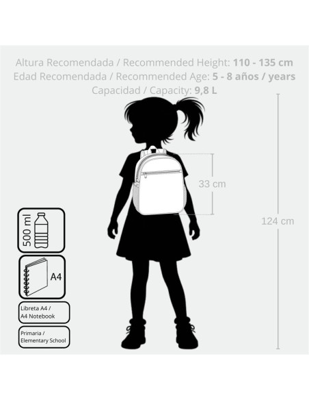 MOCHILA ADAP. 33CM. C/CARRO. KUROMI RETROPOP