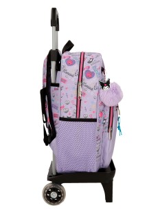 MOCHILA ADAP. 38CM. C/CARRO. KUROMI RETROPOP 2