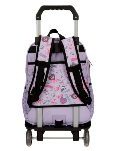 MOCHILA ADAP. 38CM. C/CARRO. KUROMI RETROPOP