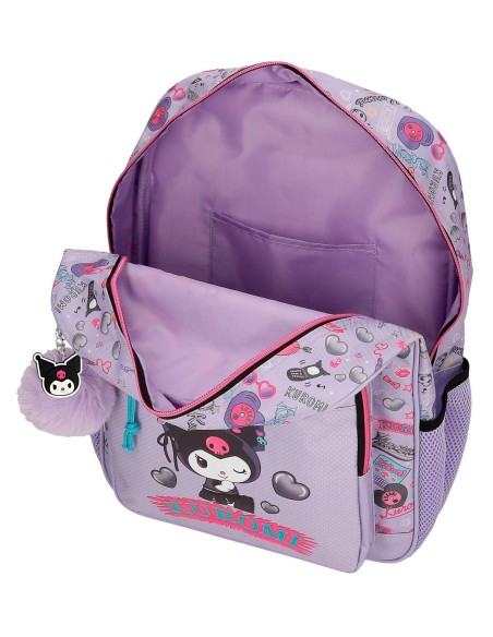 MOCHILA ADAP. 38CM. C/CARRO. KUROMI RETROPOP