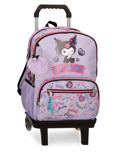 MOCHILA ADAP. 44CM 2C. C/CARRO. KUROMI RETROPOP