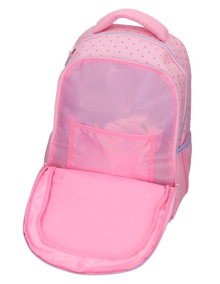 MOCHILA ADAP. 42CM 3C. C/CARRO. HELLO KITTY BOWS