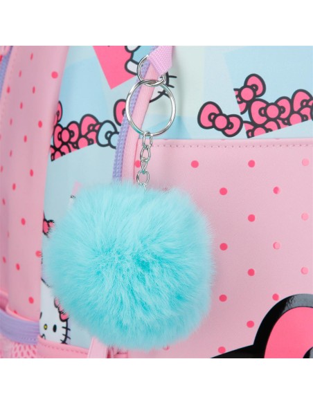 MOCHILA ADAP. 42CM 3C. C/CARRO. HELLO KITTY BOWS