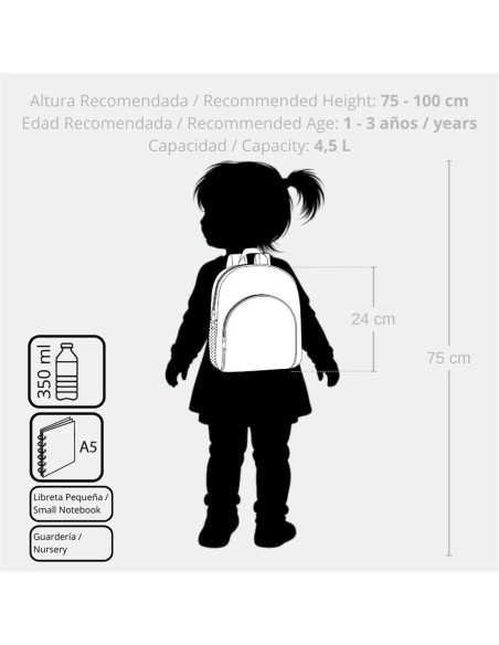 MOCHILA 24CM. STITCH HEARTS