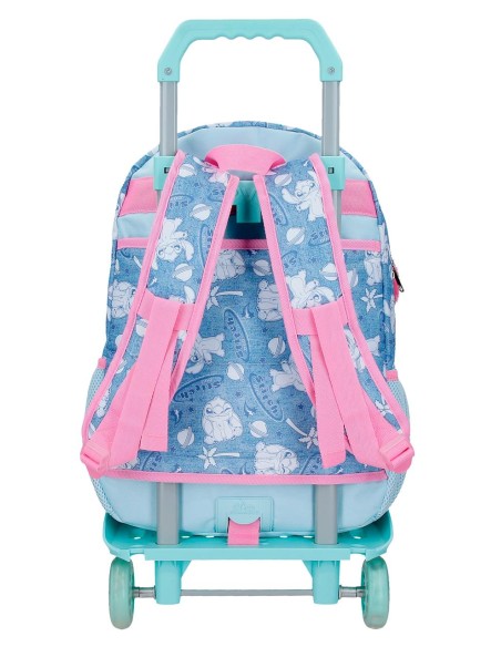 MOCHILA ADAP. 44CM 2C. C/CARRO. STITCH HEARTS