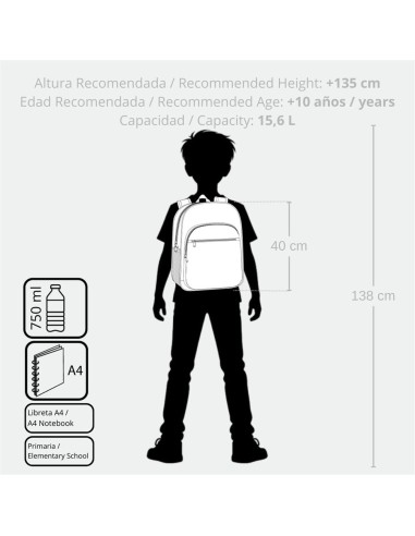 MOCHILA ADAP. 40CM. MOVOM MONSTERS